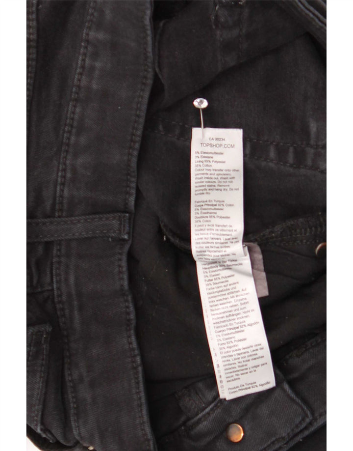 Topshop Damen Skinny Jeans W30 L27 Schwarz Elastan