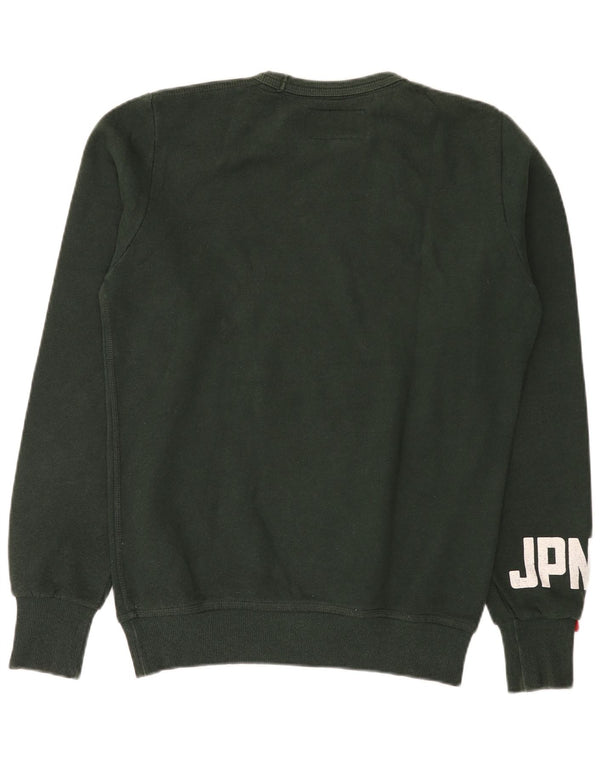 Superdry Herren Grafik-Sweatshirt-Pullover aus mittelgrüner Baumwolle