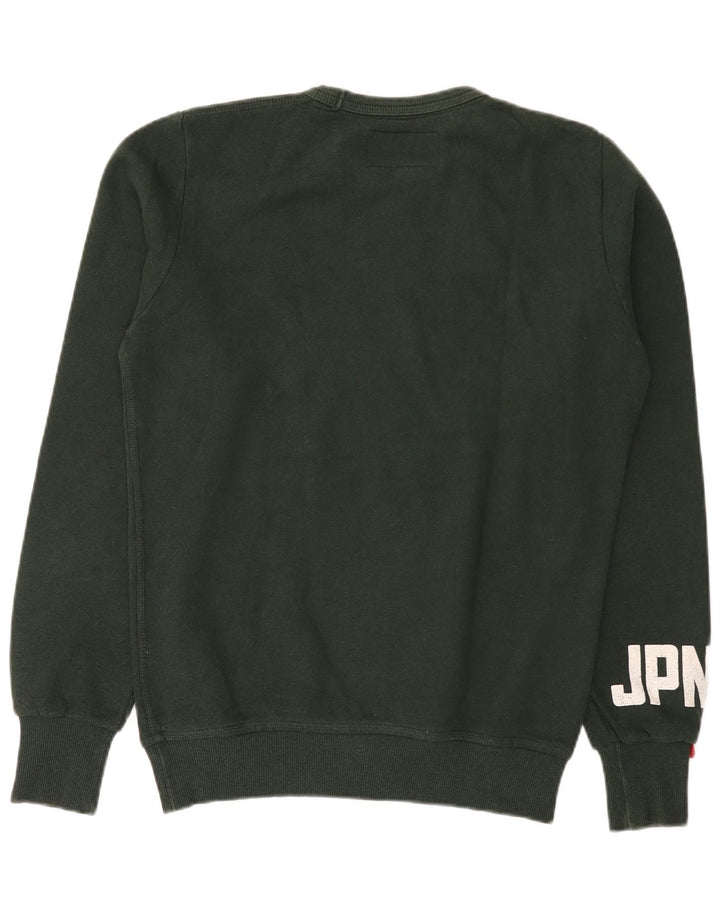 Superdry Herren Grafik-Sweatshirt-Pullover aus mittelgrüner Baumwolle