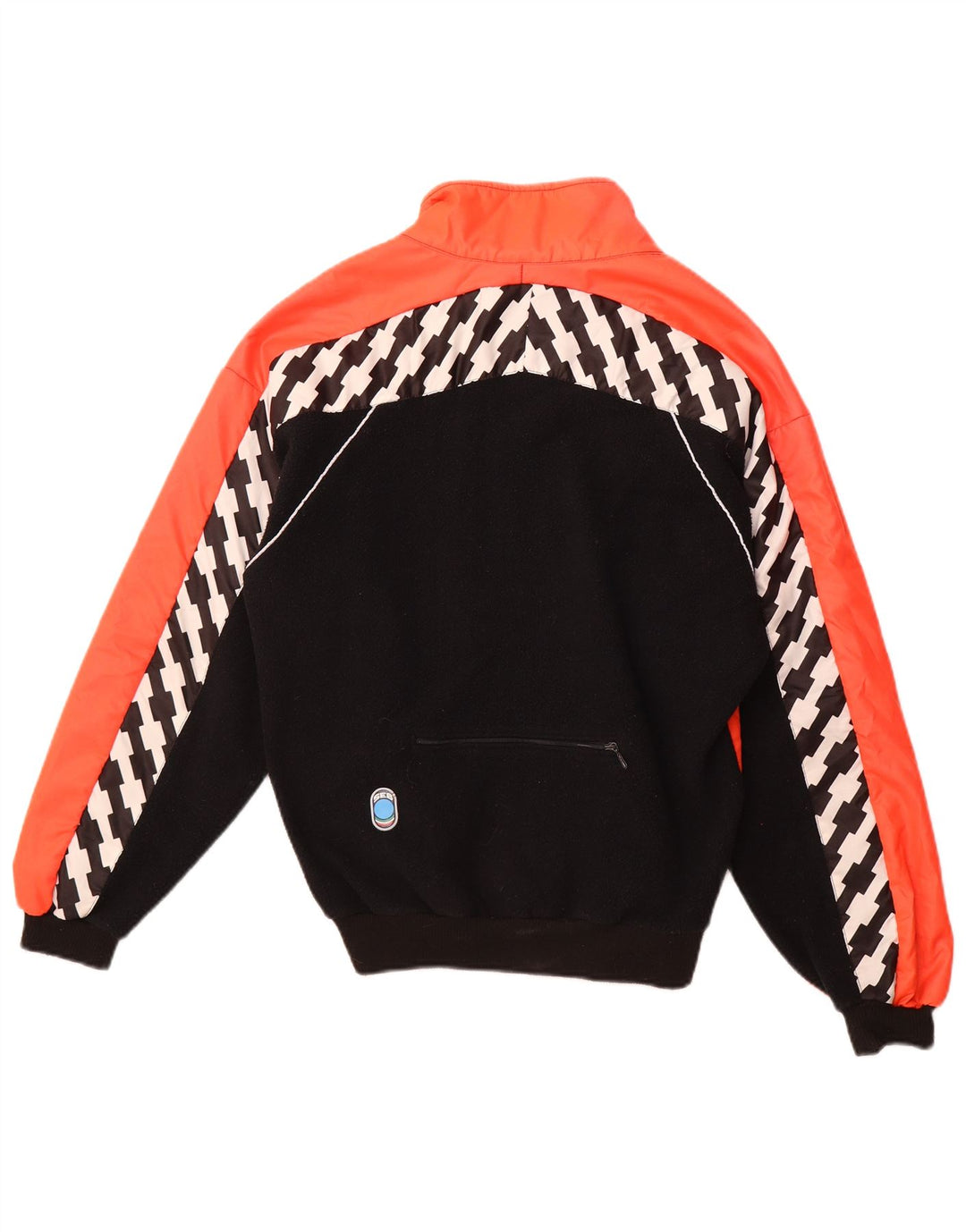 VINTAGE Herren Bomberjacke UK 40 Large Orange Colourblock Polyester