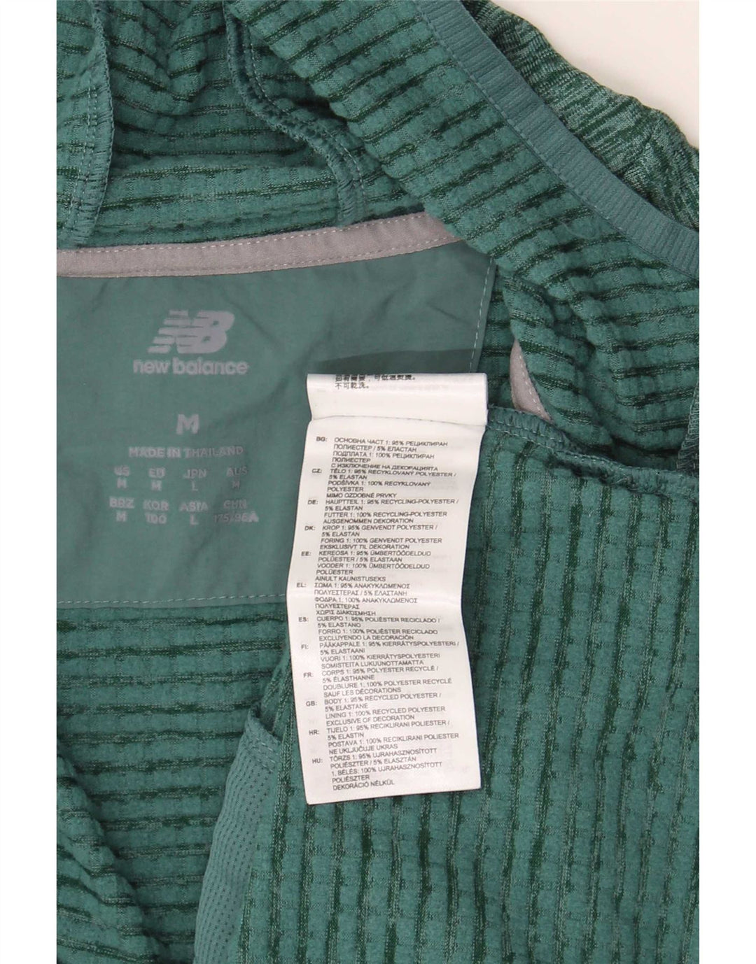 New Balance Herren-Trainingsanzug mit Kapuze, Oberjacke, Mittelgrün geflecktes Polyester