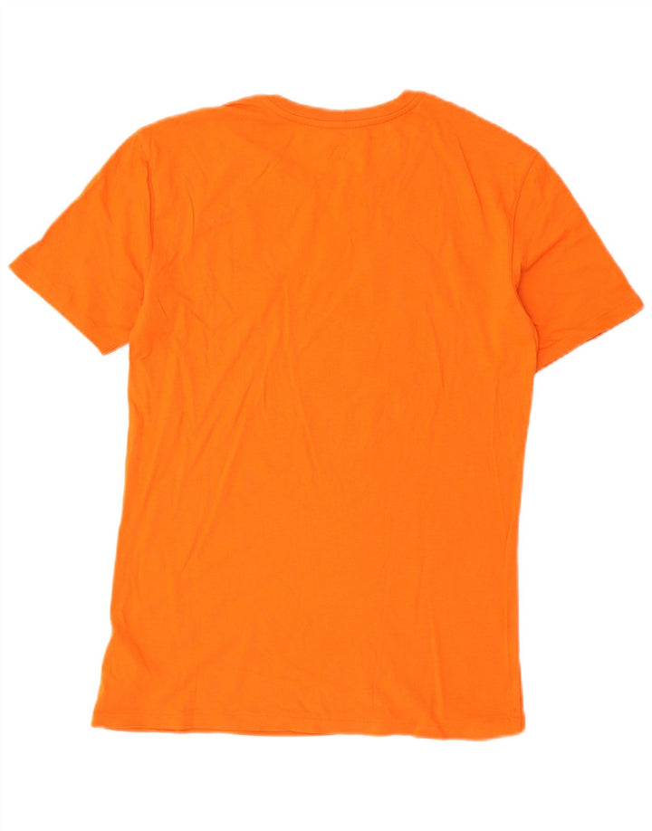 Armani Exchange Herren Grafik T-Shirt Top Small Orange Baumwolle