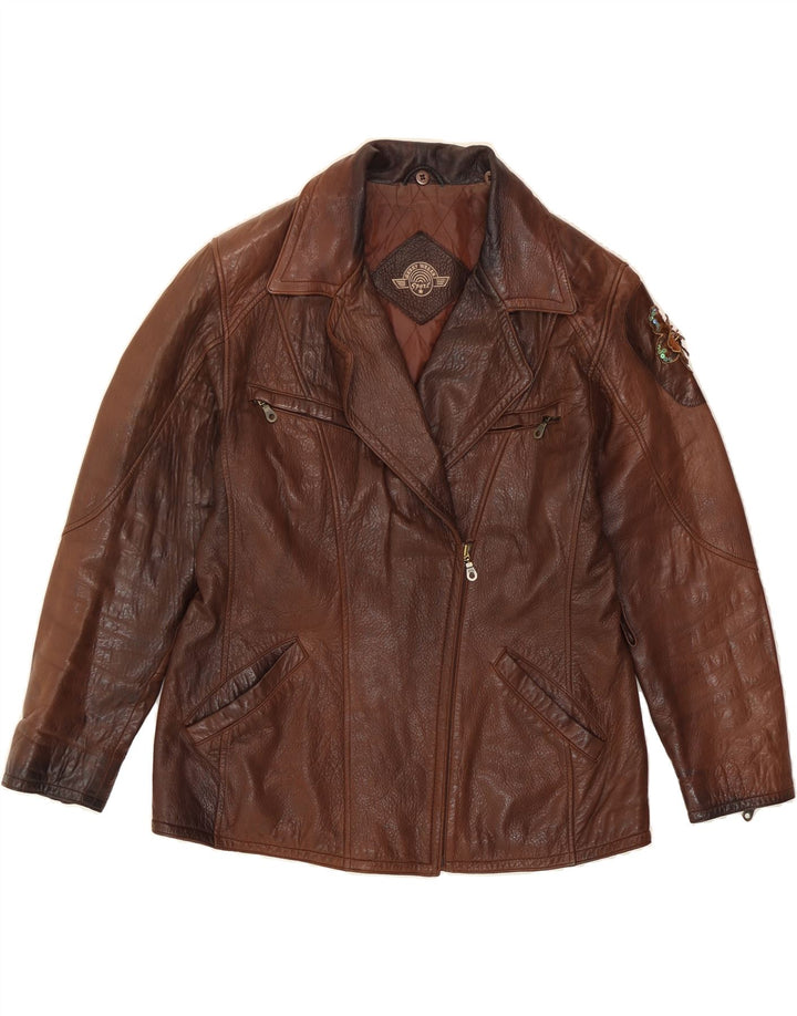 GERRY WEBER Womens Leather Jacket EU 38 Medium Brown Leather Vintage Gerry Weber and Second-Hand Gerry Weber from Messina Hembry 