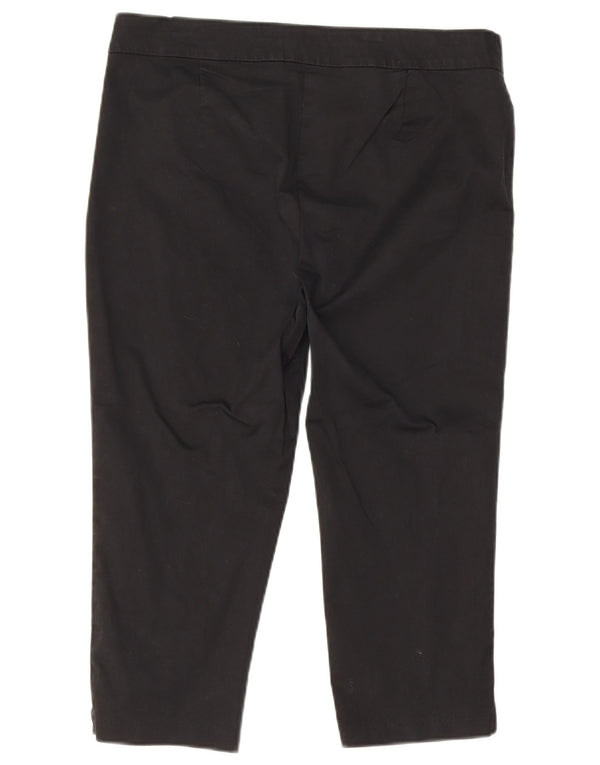 Marks & Spencer Damen gerade Capri-Hose, UK 14, Größe L, W34, L20, Schwarz