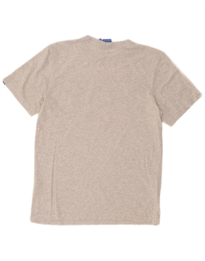 Adidas Herren-T-Shirt mit Grafik, Größe S, Grau, Colourblock-Baumwolle