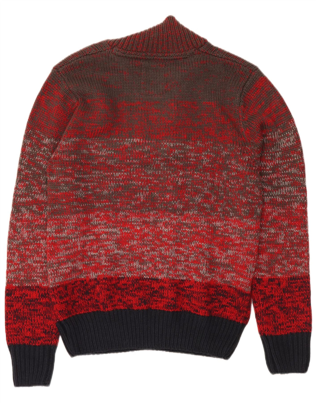 VINTAGE Damen-Pullover mit Knopfkragen, UK 18, XL, Rot, Farbblock