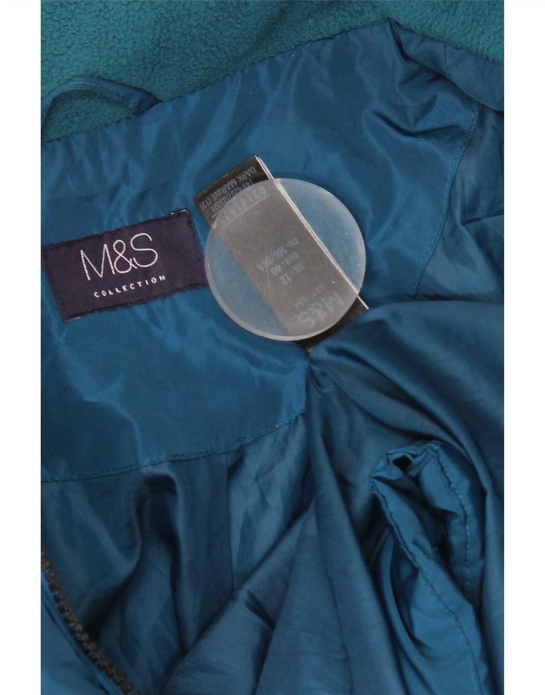 Marks & Spencer Damen Steppjacke, wattiert, UK 12, Mittelblau, Polyester