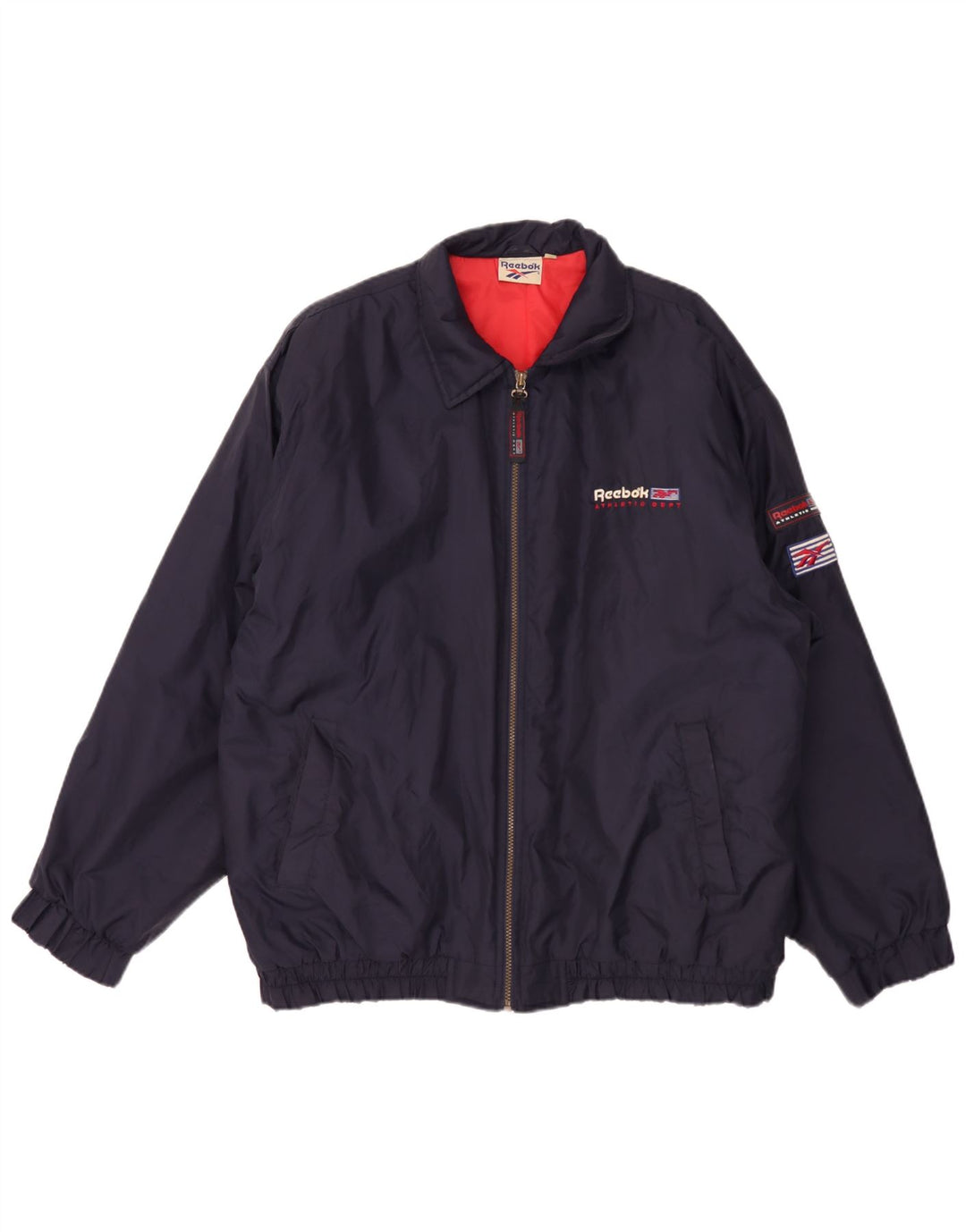 Reebok Herren Graphic Bomberjacke UK 42 XL Marineblaues Nylon