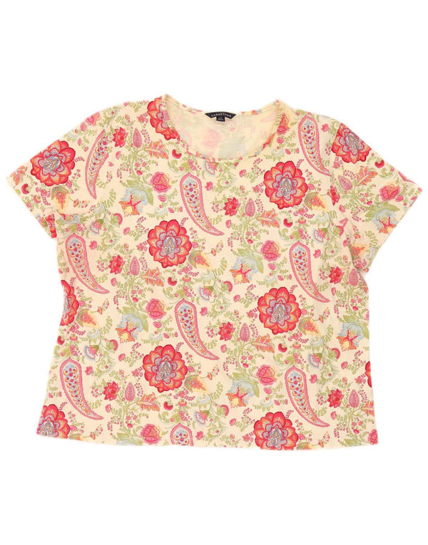 Lands End Damen Übergroßes T-Shirt-Oberteil UK 18/20 XL Mehrfarbig Paisley