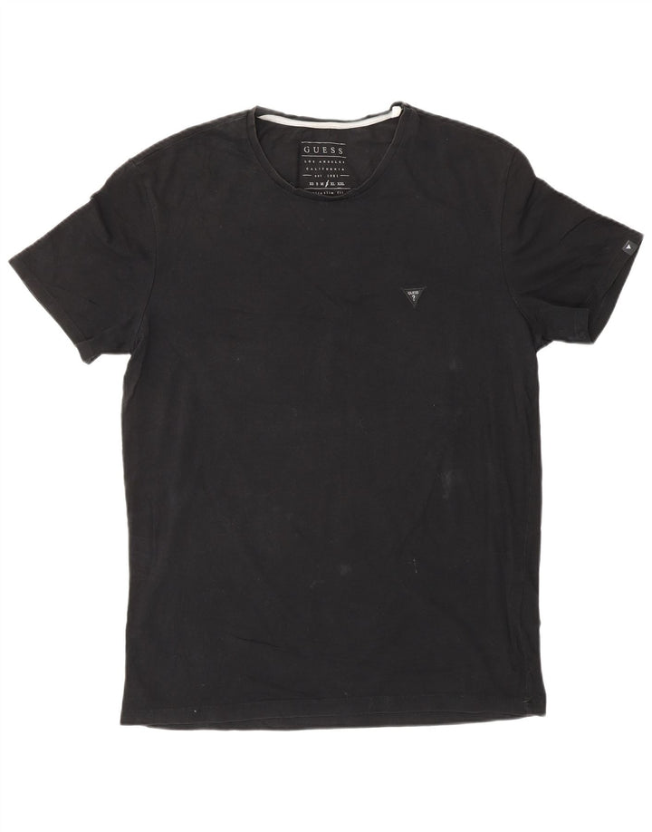 Guess Herren T-Shirt Top Large Schwarz Baumwolle