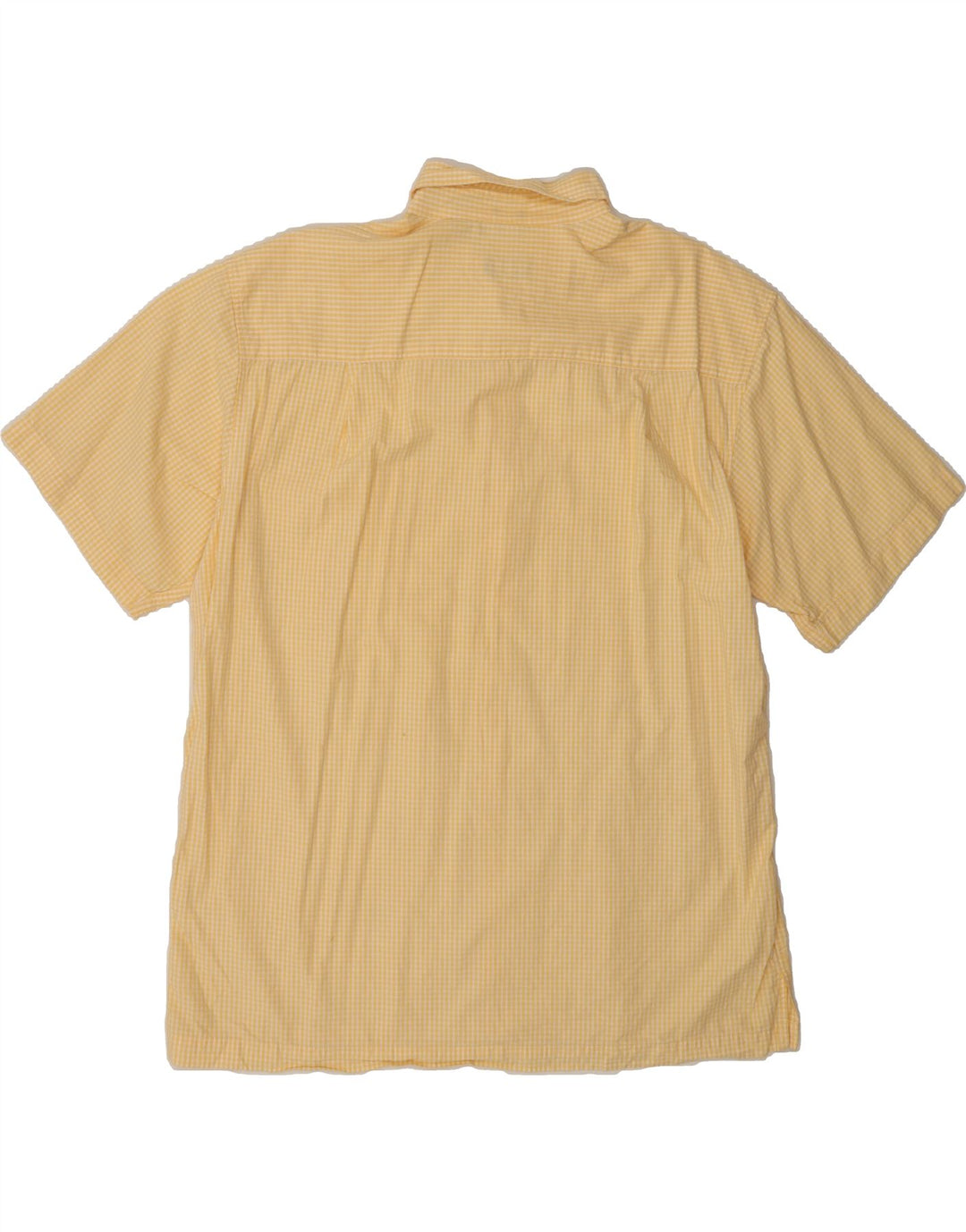 IZOD Mens Short Sleeve Shirt Large Yellow Gingham Cotton Vintage Izod and Second-Hand Izod from Messina Hembry 