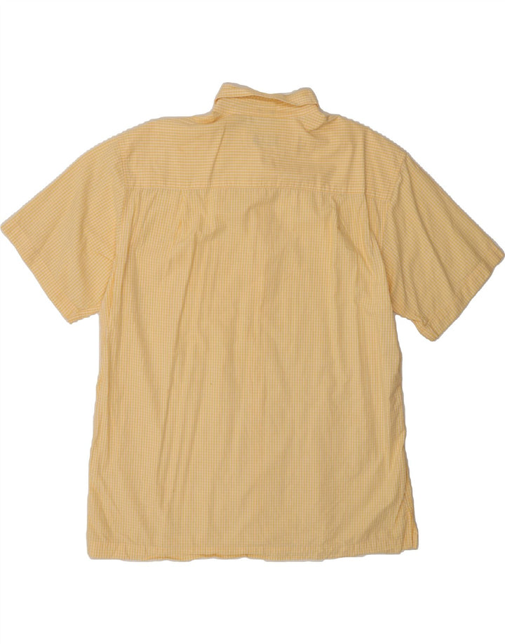 IZOD Mens Short Sleeve Shirt Large Yellow Gingham Cotton Vintage Izod and Second-Hand Izod from Messina Hembry 
