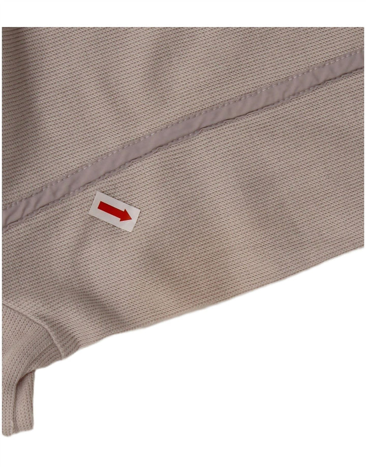 HUGO BOSS Herren-Top, langärmelig, XL, gebrochenes Weiß, Colourblock-Baumwolle