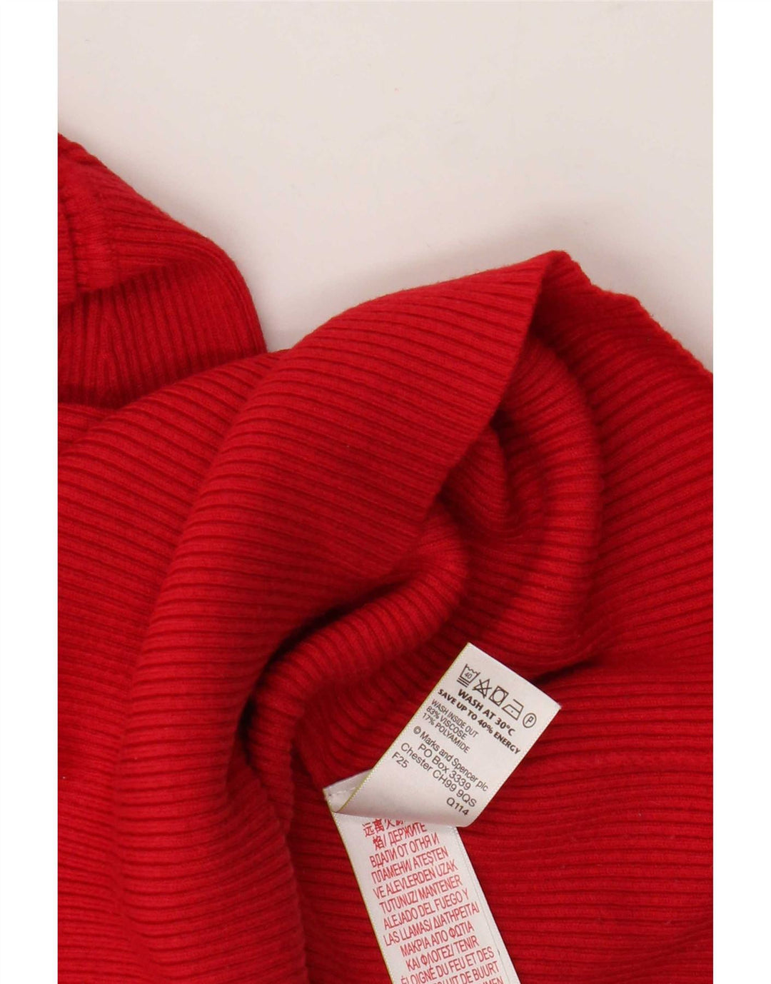 Marks & Spencer Rollkragenpullover für Damen, UK 14, mittelrote Viskose