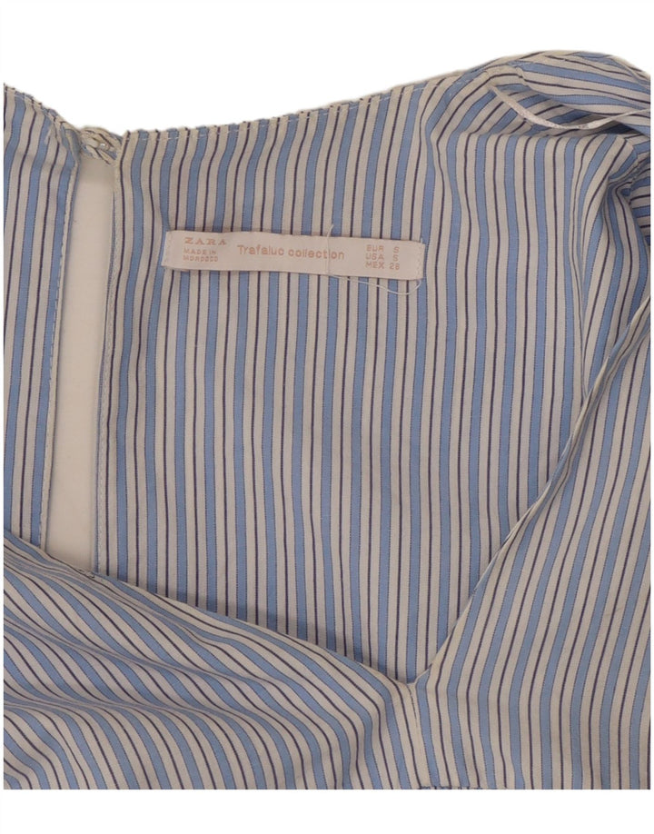 ZARA Damen Playsuit mit 3/4-Ärmeln, UK 10, Größe S, blau gestreift