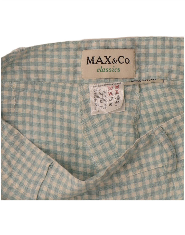 Max & Co. Womens Classics Casual Shorts UK 10 Small W27 Green Gingham