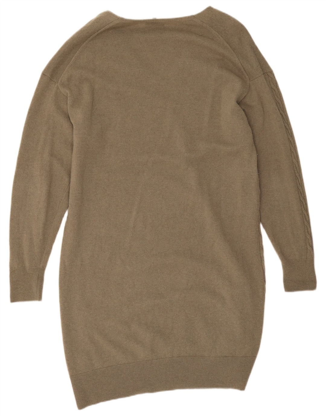 Massimo Dutti Damen Langarm-Pulloverkleid UK 14 Medium Khaki Wolle