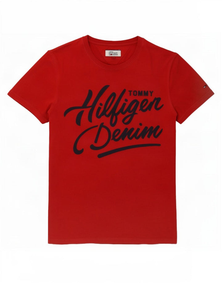Tommy Hilfiger Herren-T-Shirt mit Grafik, Größe S, Rot, Baumwolle