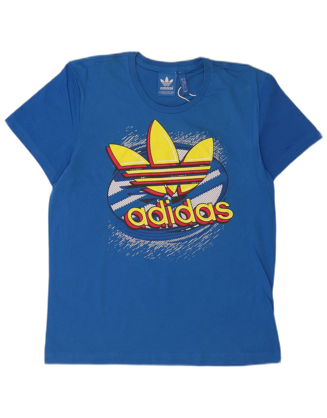 Adidas Herren Grafik-T-Shirt aus mittelblauer Baumwolle