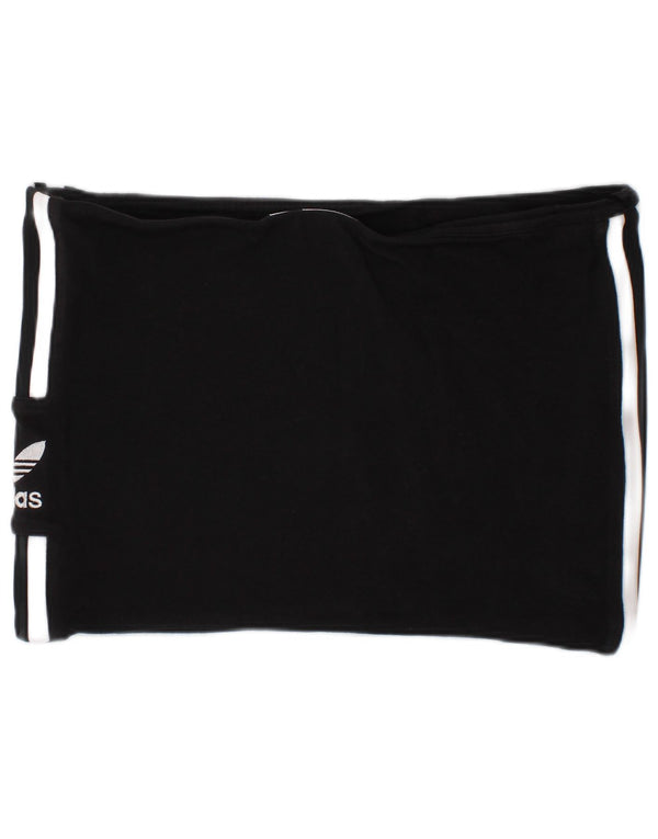 Adidas Damen Crop Top UK 10 Small Schwarz gestreift Baumwolle