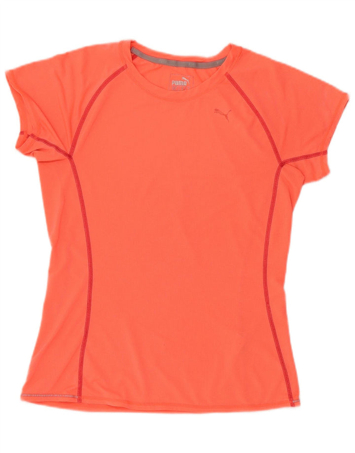 PUMA Damen T-Shirt Top UK 8 Small Orange Polyester