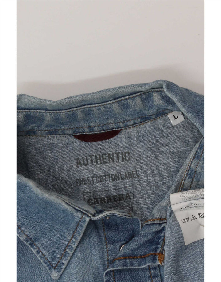 Carrera Herren-Jeanshemd, große blaue Baumwolle