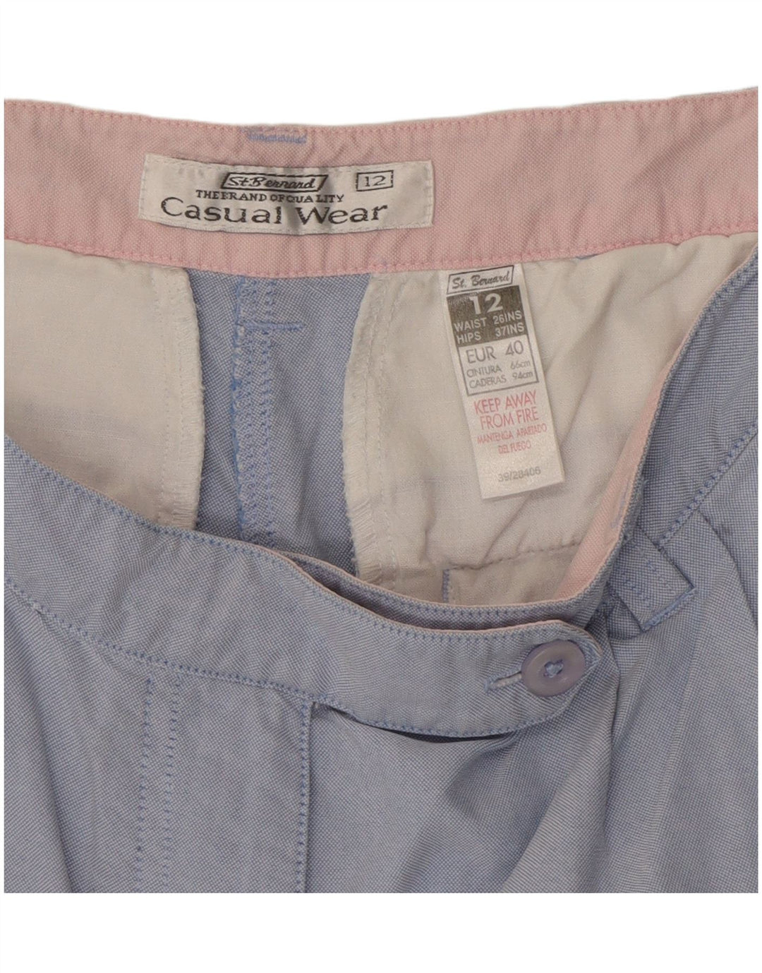 St. Bernard Damen Chinoshorts UK 12 Medium W28 Blaue Baumwolle