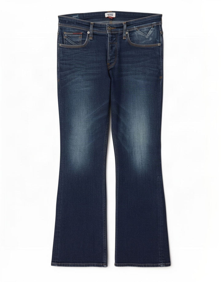 Tommy Hilfiger Herren Bootcut Jeans W32 L32 Blaue Baumwolle