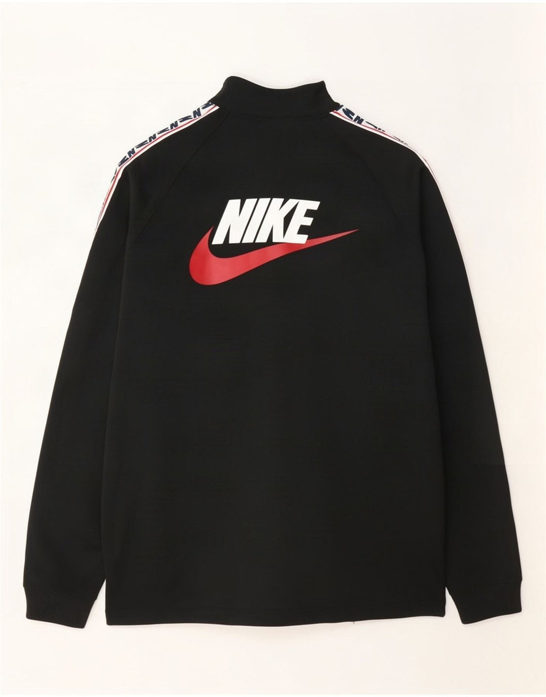 Nike Herren-Trainingsanzugoberteil mit Grafik, Größe S, Schwarz, Farbblock-Polyester