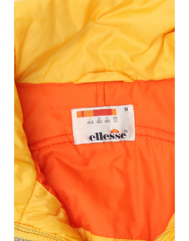 Ellesse Damen-Skijacke mit Kapuze, übergroß, UK 12, Mittelgelb, Polyamid