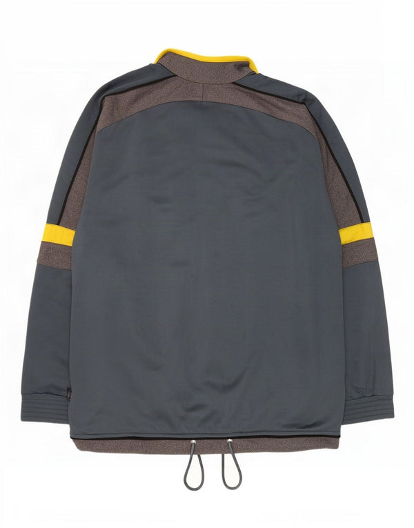 Brugi Herren-Trainingsanzugoberteil mit Grafik, XL, graues Farbblock-Polyester