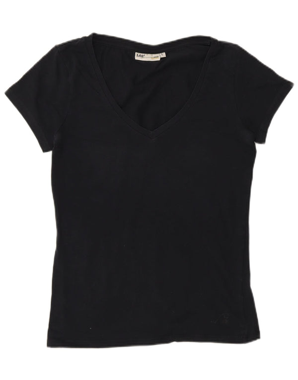 Lee Damen T-Shirt Top UK 14 Large Schwarz