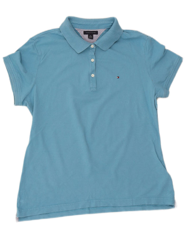 Tommy Hilfiger Damen Poloshirt UK 18 XL Blaue Baumwolle