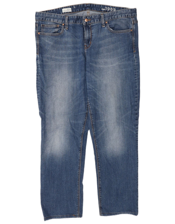 Gap Damen Tall Straight Jeans UK 18 XL W34 L30 Blaue Baumwolle