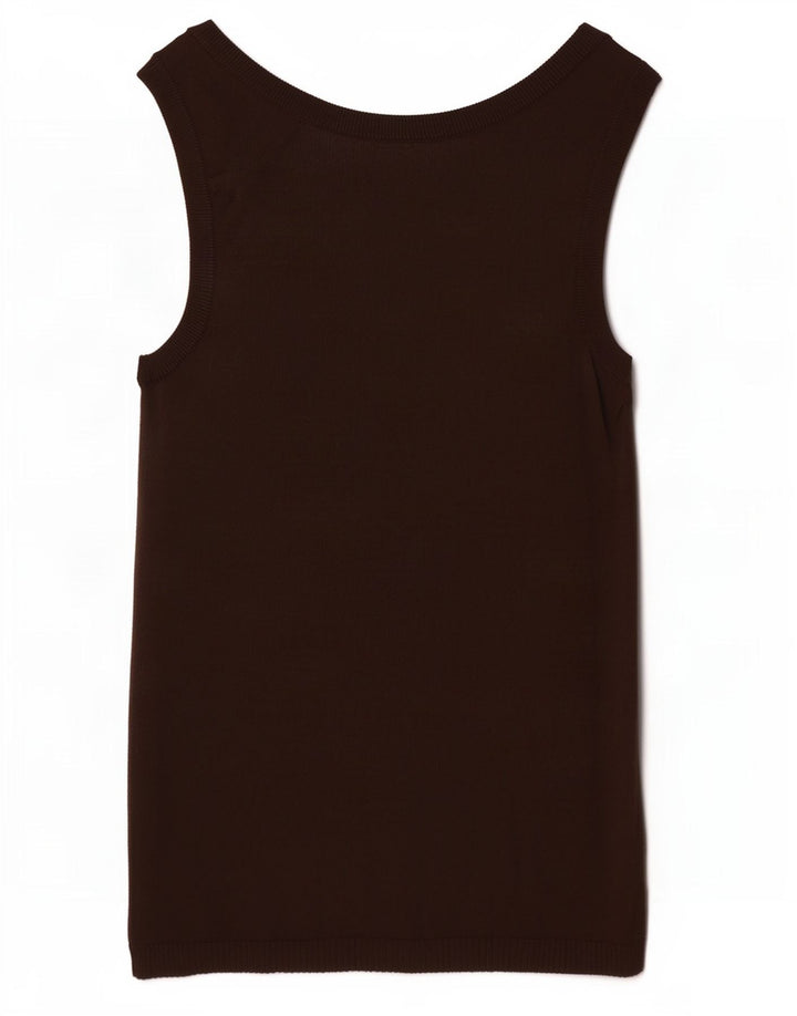 Zara Damen Weste Top UK 8 Small Braune Viskose