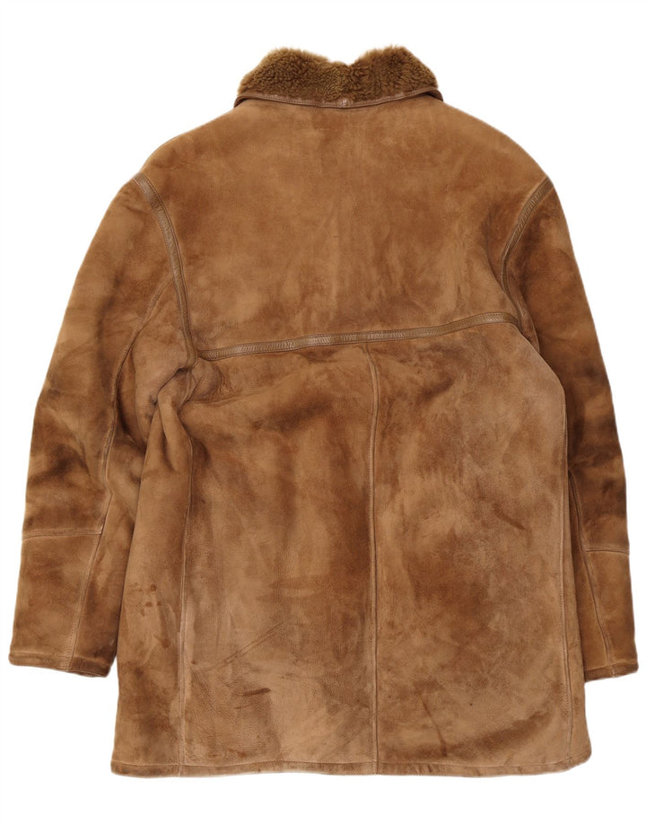 Dibi Herren Shearling-Mantel UK 38 Mittelbraunes Shearling