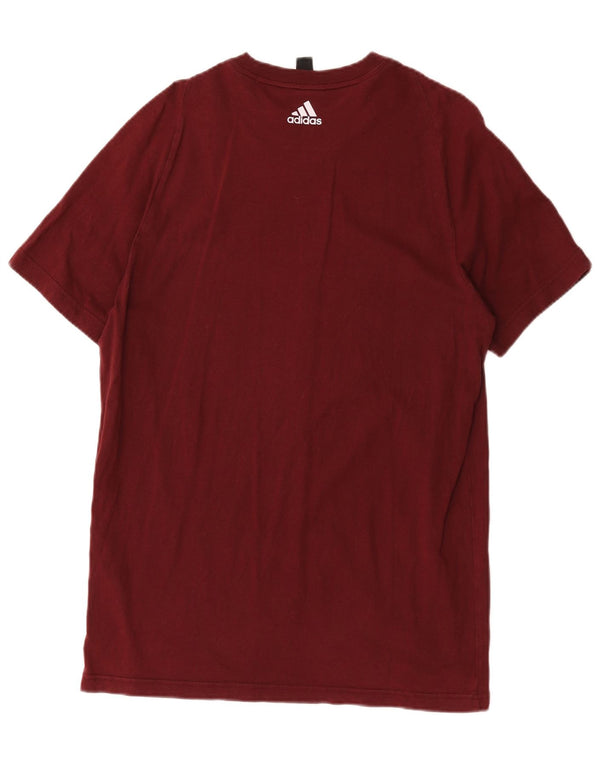 Adidas Herren Grafik-T-Shirt-Oberteil aus mittlerer burgunderroter Baumwolle