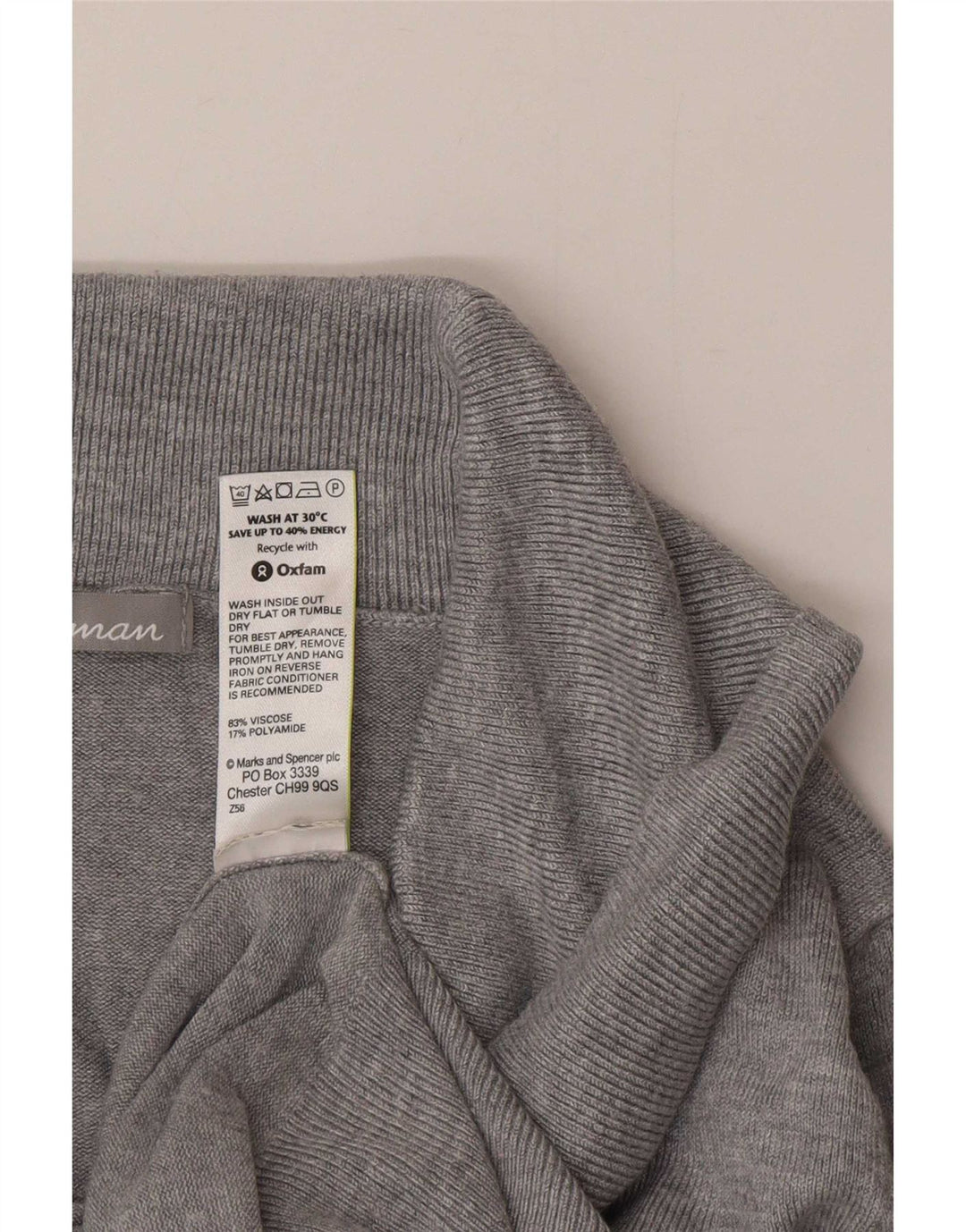 Marks & Spencer Rollkragenpullover für Damen, UK 12, mittelgraue Viskose