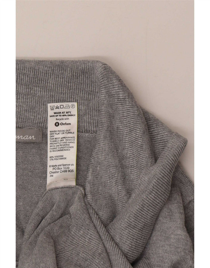 Marks & Spencer Rollkragenpullover für Damen, UK 12, mittelgraue Viskose