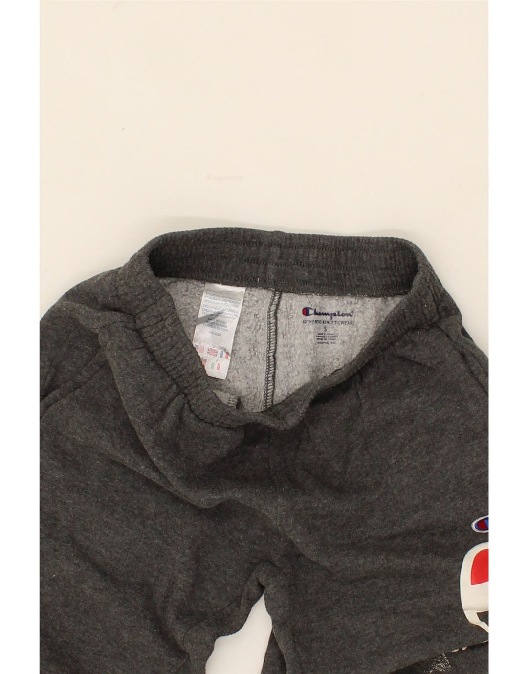 CHAMPION Boys Graphic Tracksuit Trousers Joggers 6-7 Years Small Grey Vintage Champion and Second-Hand Champion from Messina Hembry 