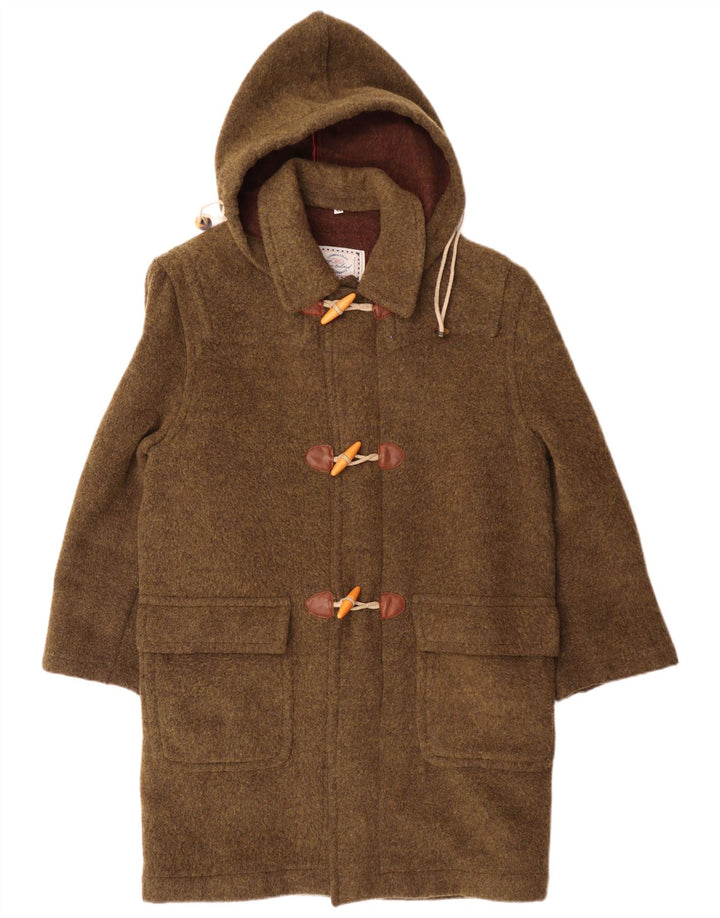 Ciao übergroßer Damen-Dufflecoat mit Kapuze IT 44, mittlere Khaki-Wolle