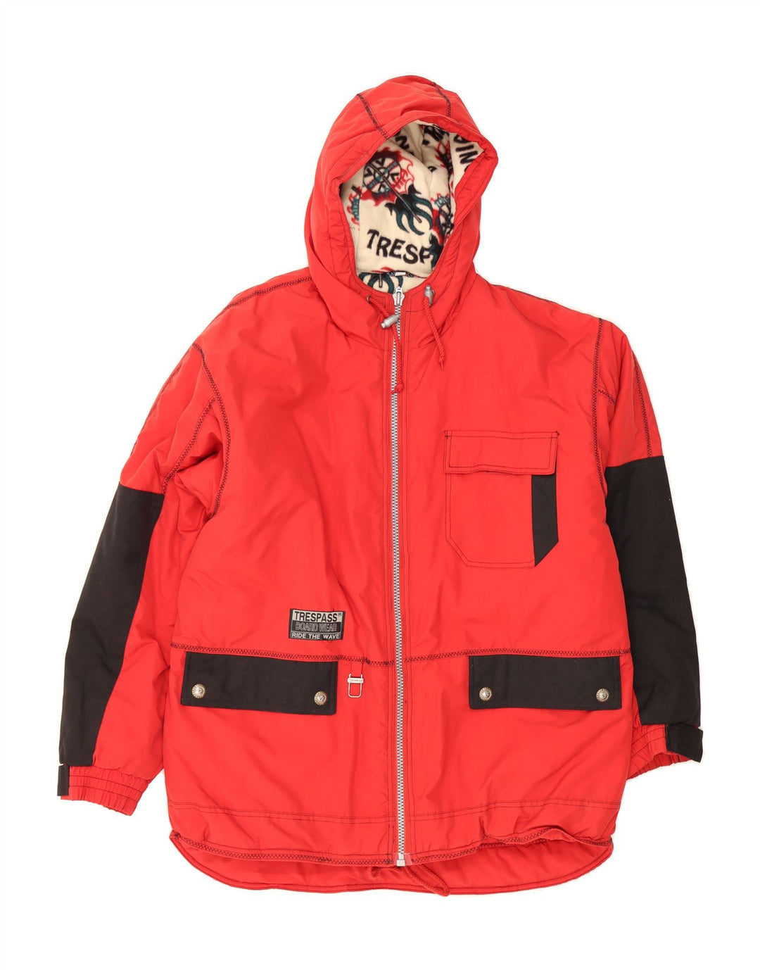 TRESPASS Mens Oversized Windbreaker Coat UK 40 Large Red Colourblock Vintage Trespass and Second-Hand Trespass from Messina Hembry 