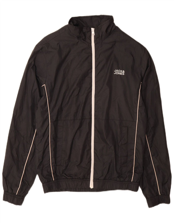 Jack & Jones Herren-Trainingsanzug-Oberjacke, Mittelschwarzes Polyester
