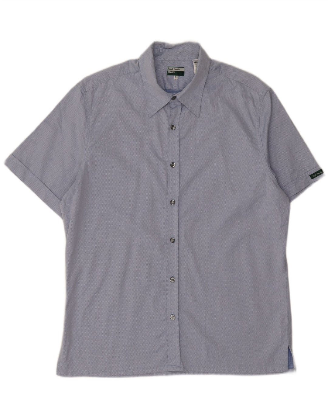 Paul Smith Herren-Kurzarmhemd, groß, blau gefleckte Baumwolle