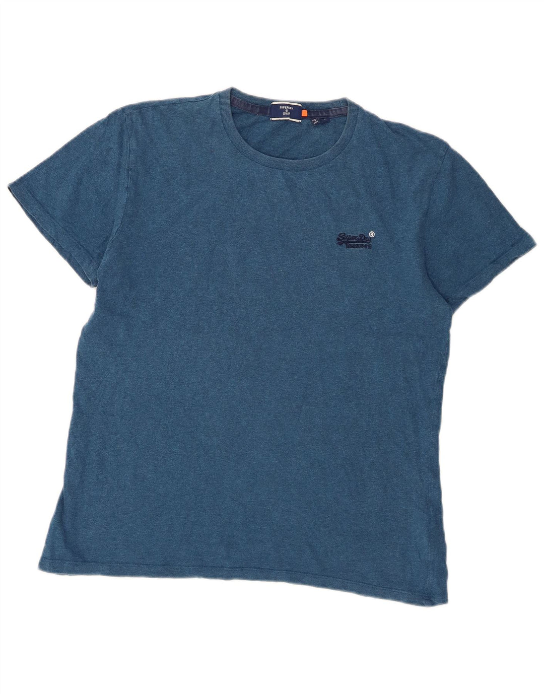 Superdry Herren-T-Shirt-Oberteil, groß, blau gefleckte Baumwolle
