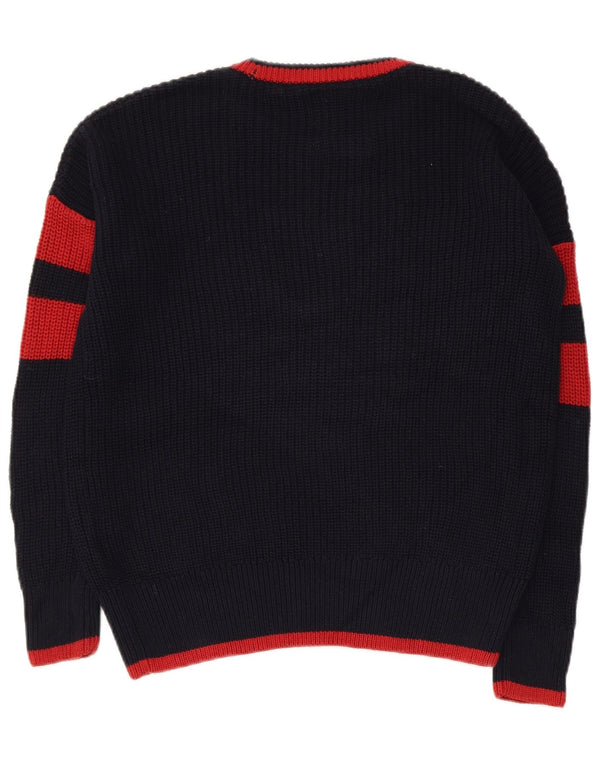 Superdry Damen-Pullover mit grafischem Rundhalsausschnitt, Gr. 10, Marineblau