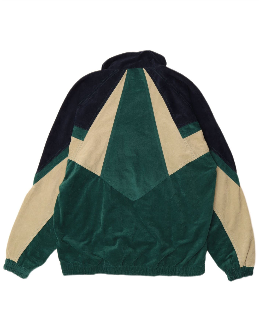 MC KEE'S Herren-Trainingsanzug aus Velours, Mittelgrün, Farbblock-Polyester