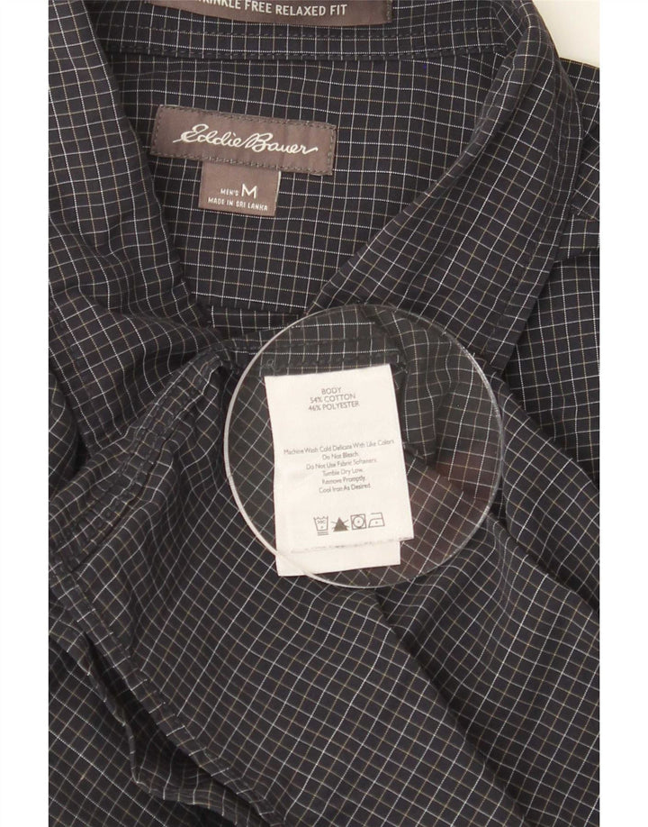 Eddie Bauer Herren-Hemd mit entspannter Passform, mittelmarineblau, kariert, Baumwolle