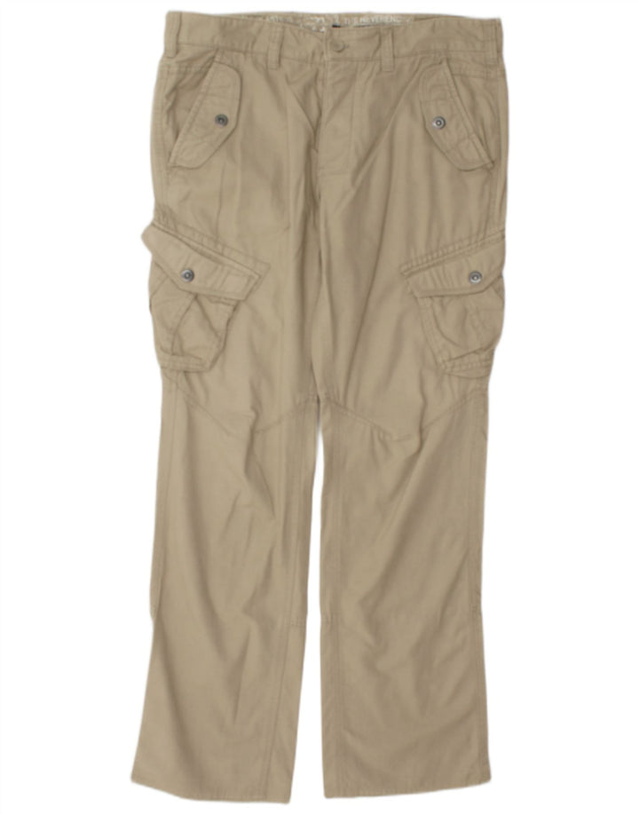 Vintage Herren gerade Cargohose W35 L32 Beige