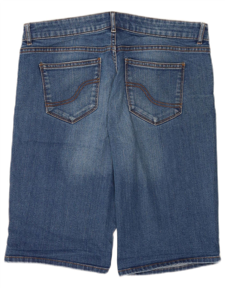 Fat Face Damen Denim-Bermudashorts UK 12 Medium W32 Blaue Baumwolle